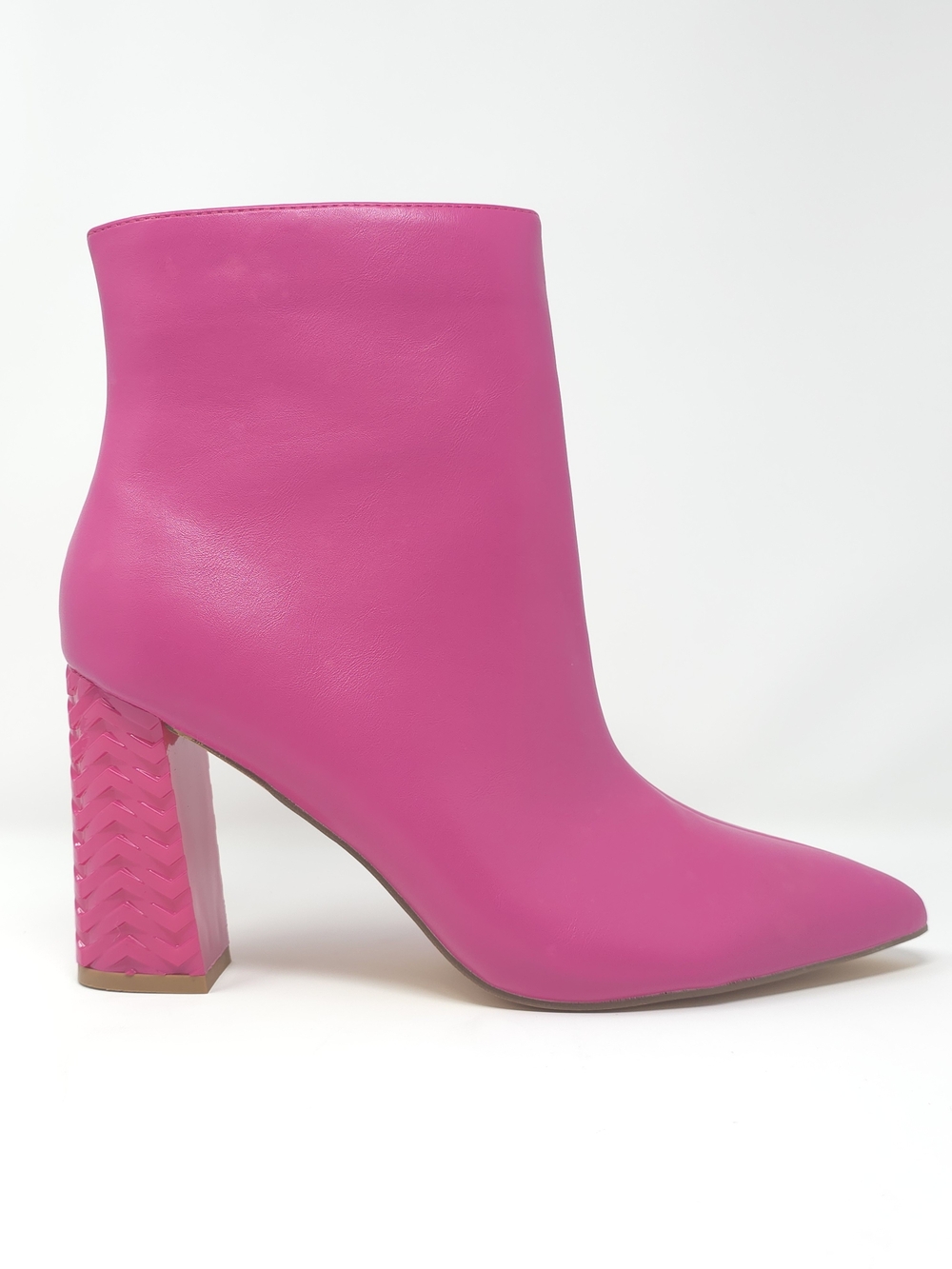 💖 BERNESS Hot Pink Block Textured Heel Ankle Boots 💖